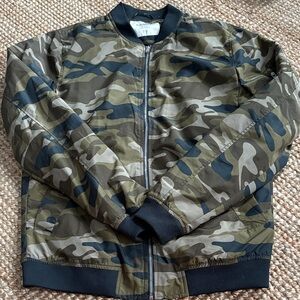 Pull&Bear Green Camo Bomber Jacket